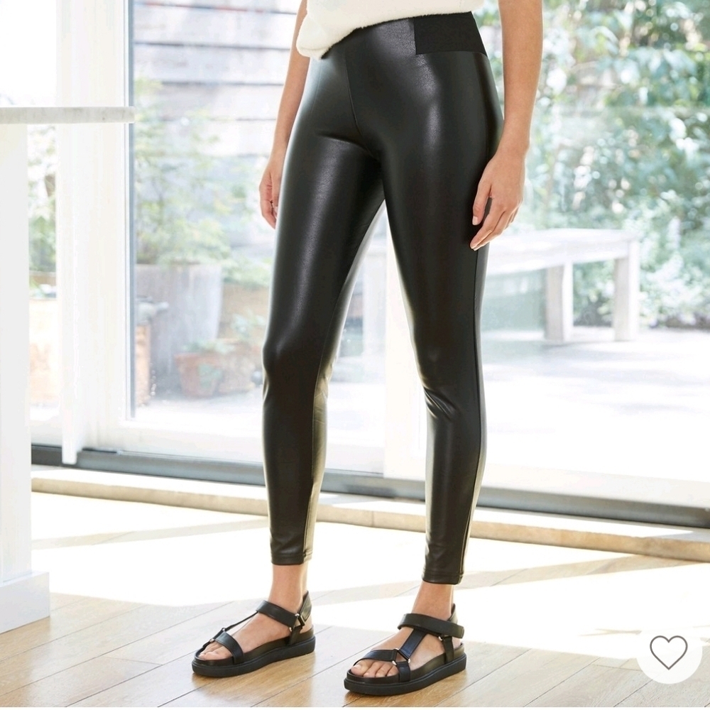 NWOT Women's High Waisted Faux Leather Leggings - A New Day™ Black M